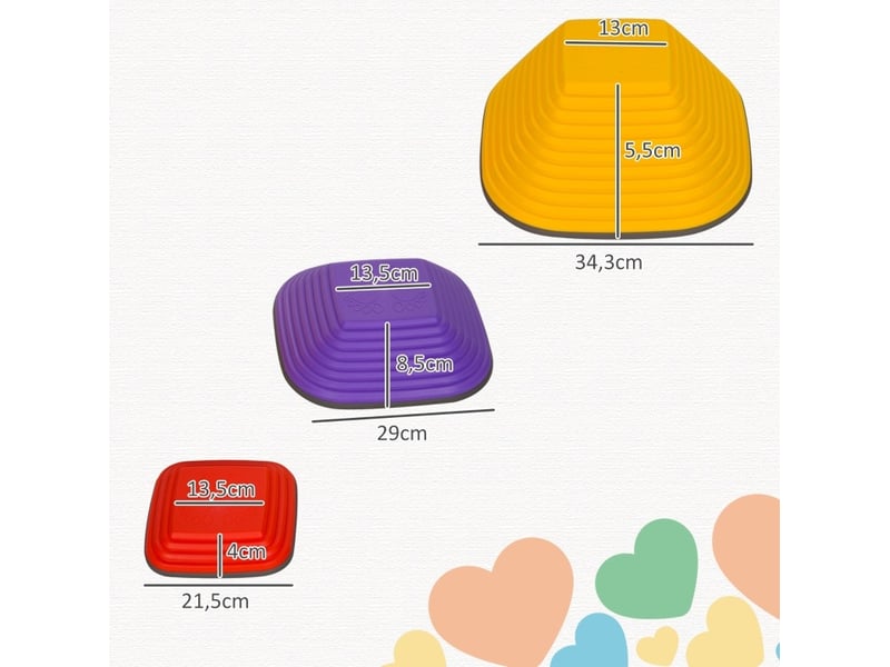 Pierres d’équilibre enfant 6 pièces 21,5 à 34,3 cm – multicolores – empilables et antidérapantes - Conforama C