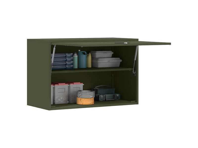  Armoire murale salon, meuble de rangement pour garage vert olive 80 x 40 x 53 cm  - Conforama C