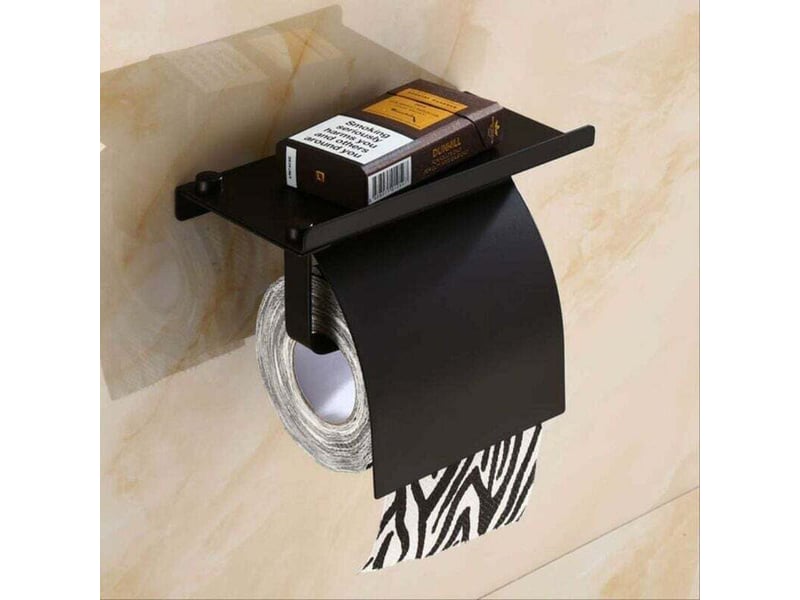  Porte-papier hygiénique mural, porte-rouleau de papier toilette en acier inoxydable antirouille avec étagère pour téléphone pour salle de bain et  - Conforama A