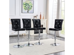 tabouret de bar assise réglable en hauteur  <strong>STILVORA</strong>  - noir hauteur d'assise 64 cm vendu Par 4
