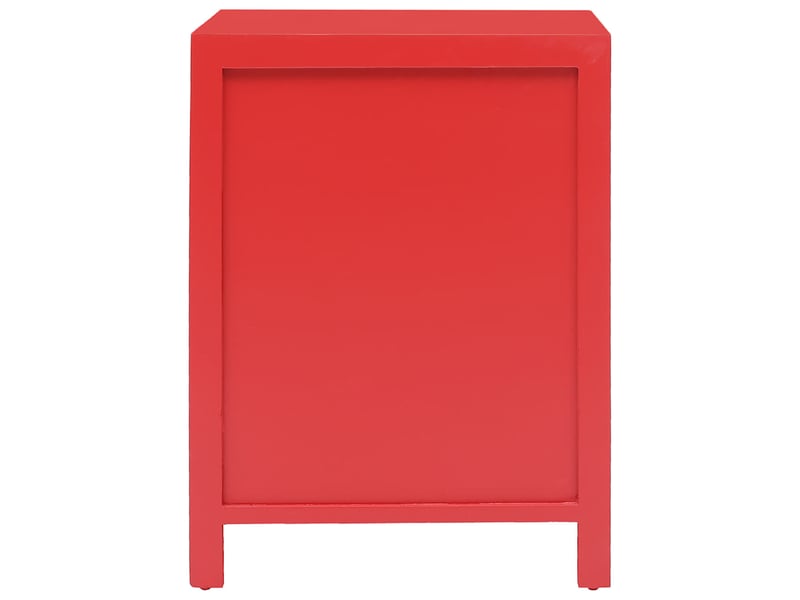  Table de chevet - cabinet de chevet - table de nuit rouge 38 x 28 x 52 cm bois de paulownia  - Conforama B