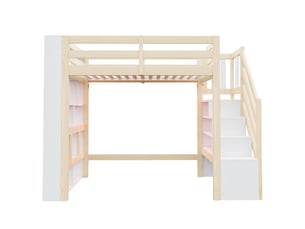 Lit mezzanine 90x200 cm <strong>LEYTN</strong>  <strong></strong> coloris blanc