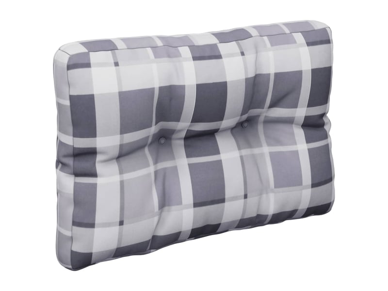  Lot de 2 coussins de palette, coussins de canapé motif à carreaux gris tissu cf59543  - Conforama E
