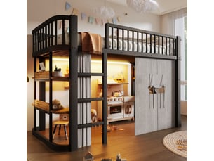 Lit mezzanine 90x200 cm MERAX coloris noir