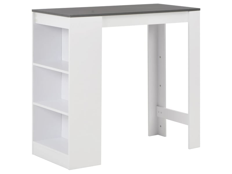 Table de bar table haute de cuisine avec étagère blanc 110x50x103 cm - Conforama A