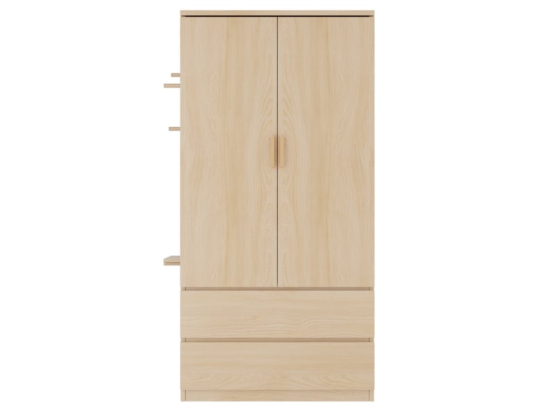 Armoire penderie - 70x50x170 cm - tiroirs de rangement - rangements intégrés - structure bois - rangement chambre - bois naturel CozyNest - Conforama A