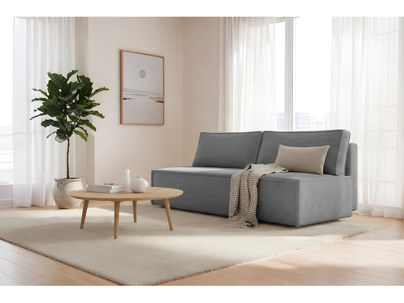 Canapé luna avec fonction couchage, couleur gris graphite  - Conforama B