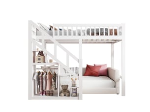 Lit mezzanine 140x200 cm ROSAHQNDA   coloris blanc