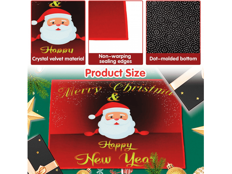 Paillasson de noël, tapis de sol de noël, tapis de bain antidérapant, tapis d'entrée noël, paillasson absorbant, décoration noël tapis, motif-40*60cm  - Conforama C