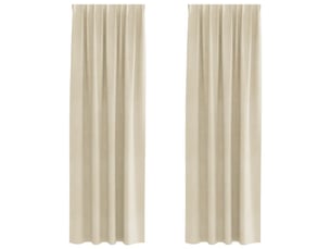 Lot de 2 rideaux, rideaux de fenêtre crème 140 x 245 cm velours cf44025
