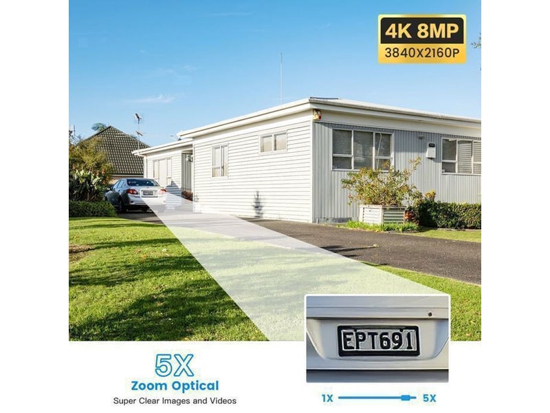  Caméra de surveillance dôme wifi 2k 4mp extérieure 2 voies audio ip66 suivi ia 5x zoom optique blanc  - Conforama D