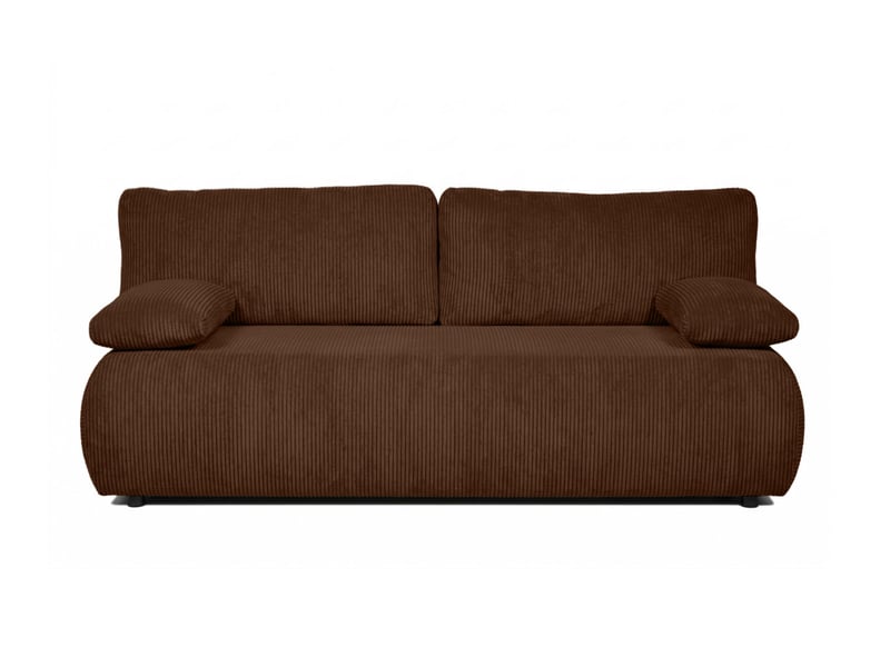 Canapé droit veluto convertible avec coffre en velours côtelé - marron VELUTO - Conforama E