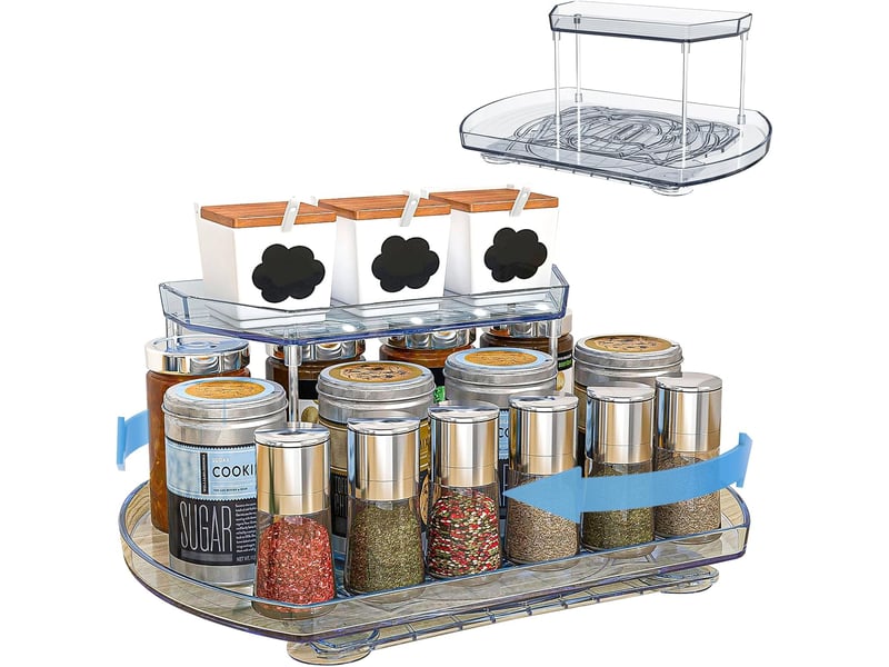 Plateau tournant épices 2 niveaux – organisateur pivotant 360°, rangement cuisine & salle de bain, plastique résistant - Conforama A