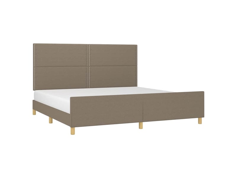 Lit double- lit adulte - cadre de lit sans matelas taupe 200x200 cm tissu - Conforama B