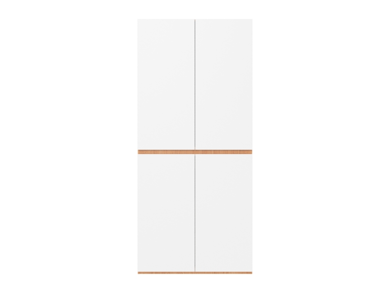  Armoire penderie avec tiroir à bijoux 90x50x200 cm - 4 portes 2 tiroirs - blanc et chêne  - Conforama A