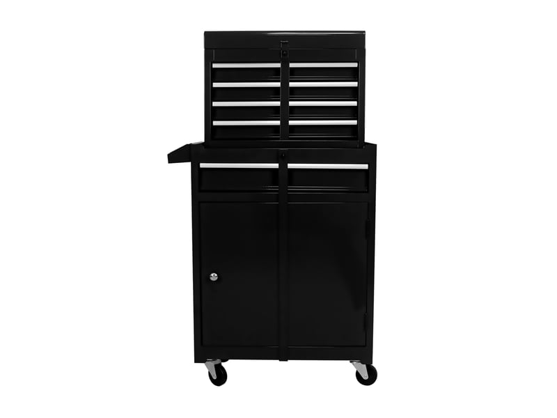  Armoire à outils mobile 51,56 x 27,94 x 101,85 cm noire en acier, 5 tiroirs et rangement de garage  - Conforama A