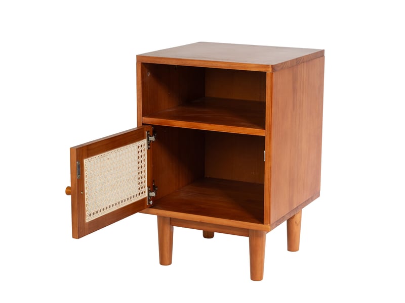  Table de chevet noisette cannage en pin massif anna  - Conforama D