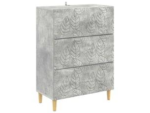 Armoire de rangement bureau, armoire à tiroirs gris béton 66 x 34,5 x 90 cm shl4015
