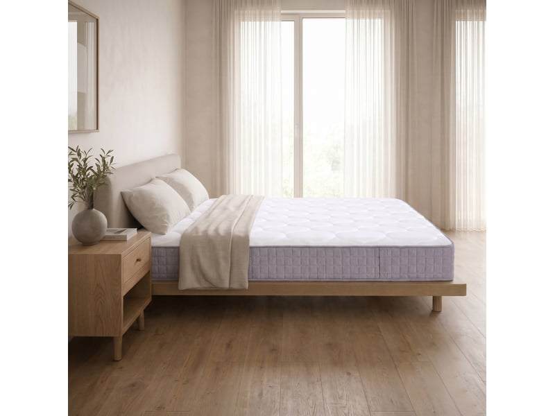 Matelas à ressorts ensachés 160x200 cm, 25 cm, 7 zones, h3, mousse et ressorts, blanc - Conforama W