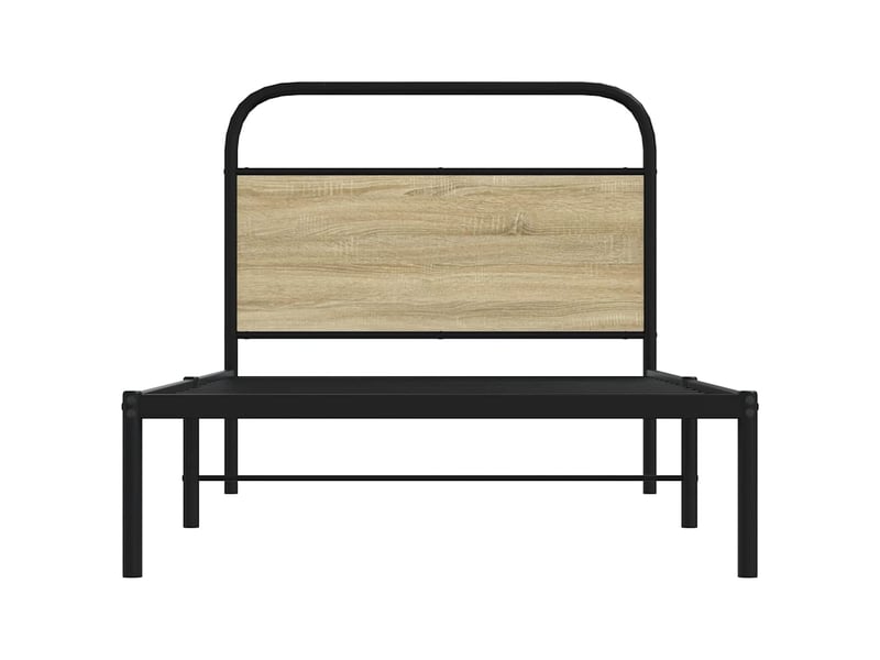  Lit simple- lit adulte -  cadre de lit sans matelas 90x200cm chêne sonoma bois ingénierie  - Conforama C