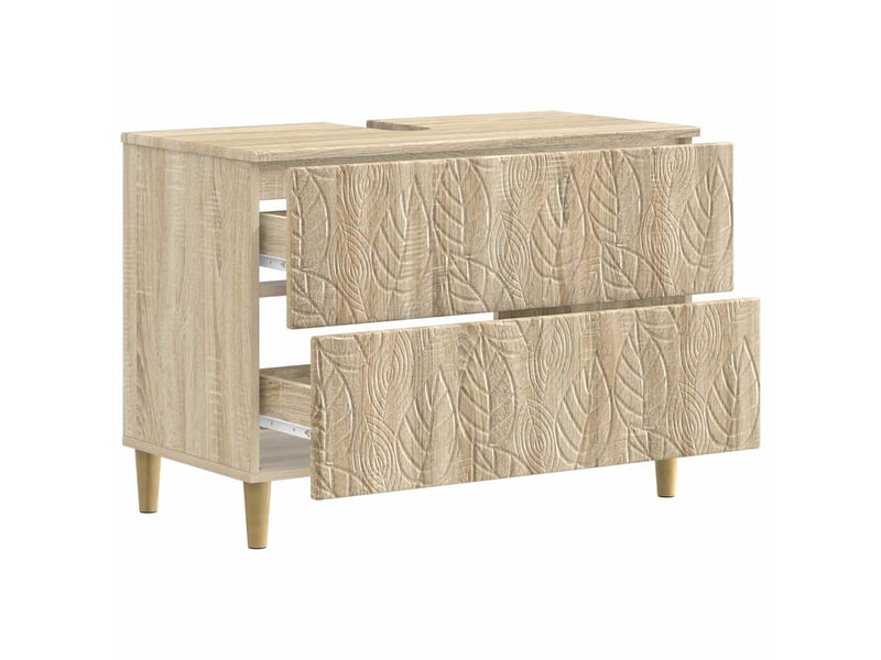 Meuble sous lavabo de salle de bain delft chêne sonoma cf64859 - Conforama C