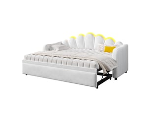 Lit cabane 90x200 cm <strong>SAPGAKS</strong>  <strong></strong> coloris blanc