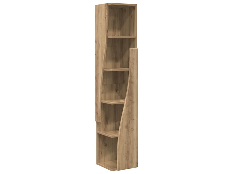  Meuble d'angle, meuble de rangement salon 27,5x27x140cm bois d'ingénierie chêne artisanal  - Conforama A
