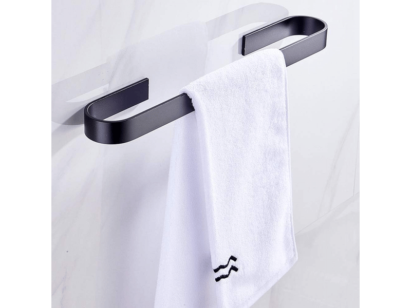  Porte-serviettes space en aluminium, idéal pour la salle de bain et la cuisine, gain de place, 45 cm (noir)  - Conforama D
