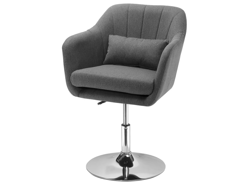  Chaise de bureau pivotante réglable en polyester gris foncé 60 x 60 x 79-91 cm  - Conforama B