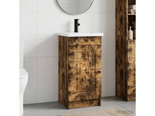 Meuble de salle de bain avec évier chêne fumé 42x40x84.5 cm shl4428