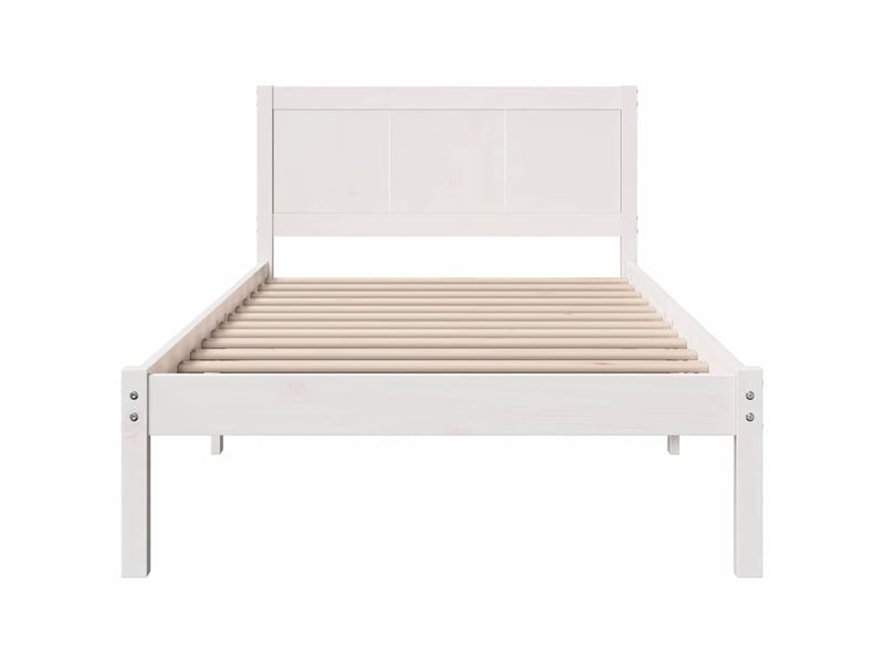  Lit simple- lit adulte -  cadre de lit blanc 100 x 200 cm bois de pin massif  - Conforama D