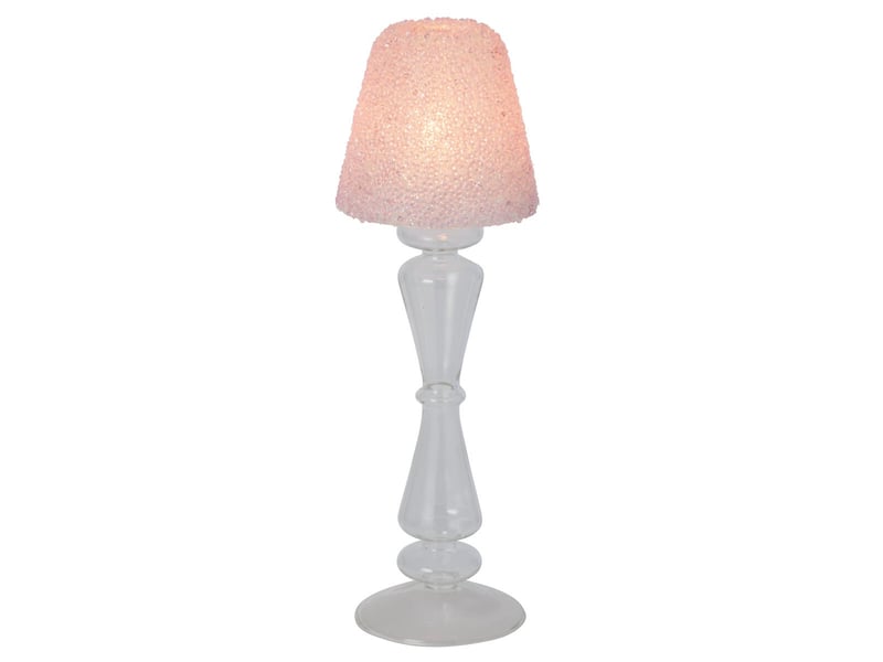  Photophore lampe en verre silje 31cm rose  - Conforama B