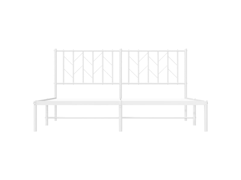  Lit double- lit adulte -  cadre de lit métal sans matelas et tête de lit blanc 160x200 cm  - Conforama D