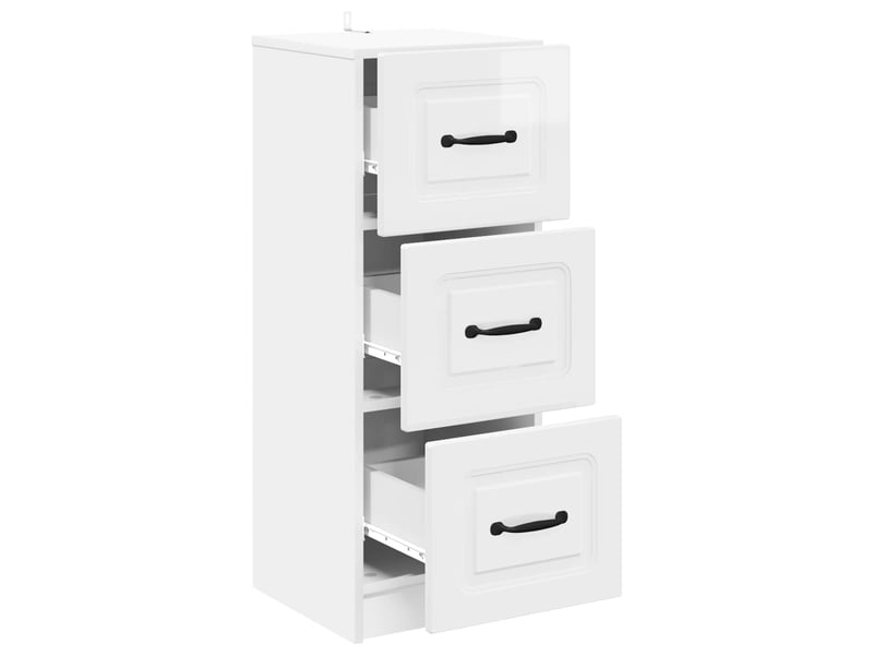  Armoire de rangement bureau, armoire à tiroirs blanc brillant 33 x 34,5 x 87 cm  - Conforama E