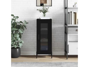 Buffet - bahut - meuble de rangement noir 34,5x34x90 cm bois d'ingénierie