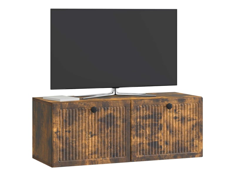  Meuble tv - banc tv - meuble de rangement mural chêne fumé 78,5 x 31 x 30 cm bois d'ingénierie  - Conforama C