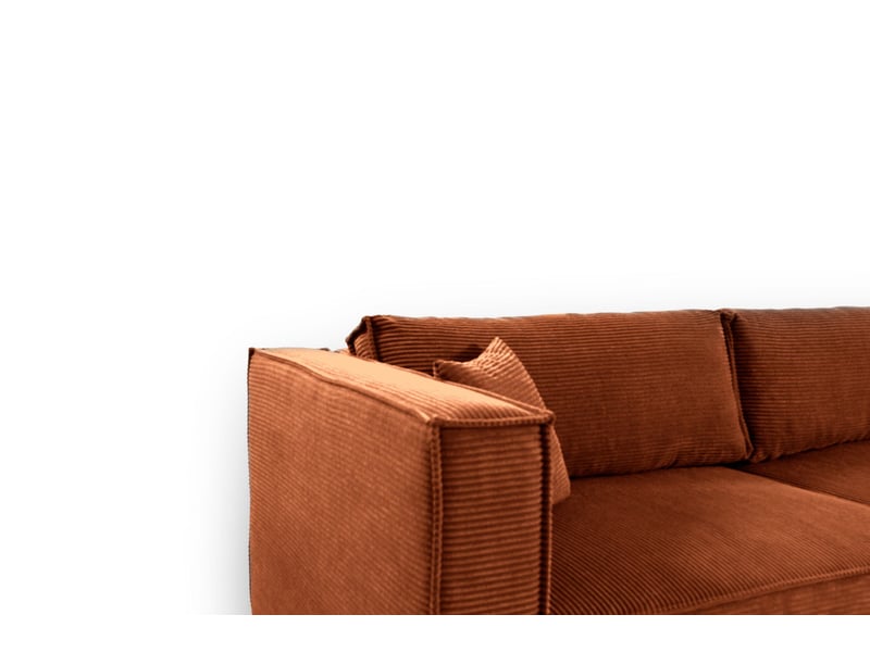  Canapé d'angle convertible en velours côtelé keymon cuivre  - Conforama C