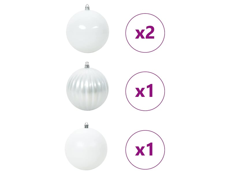  Ensemble de boules de noël xxl 4 pcs blanc ø 20 cm plastique  - Conforama C