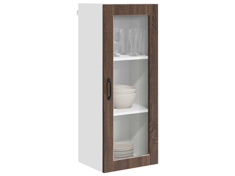 Meuble mural de cuisine, cabinet en verre mural chêne brun 40x31x100cm shl3449 - Conforama C