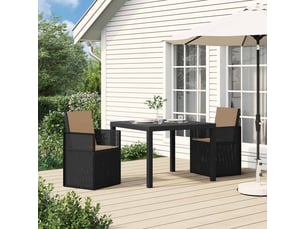 Vidaxl ensemble de salle à manger pour jardin avec coussin 3 pcs pp
