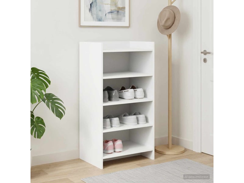  Meuble à chaussure, cabinet à chaussures blanc 48x36x92 cm bois d'ingénierie shl2927  - Conforama B