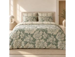 Housse de couette 260 x 240 cm 100% coton 57 fils imprimé tamara