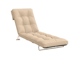 Coussin de transat, coussin pour bain de soleil vianen 100 % polyester crème 200 x 55 x 8 cm cf56295