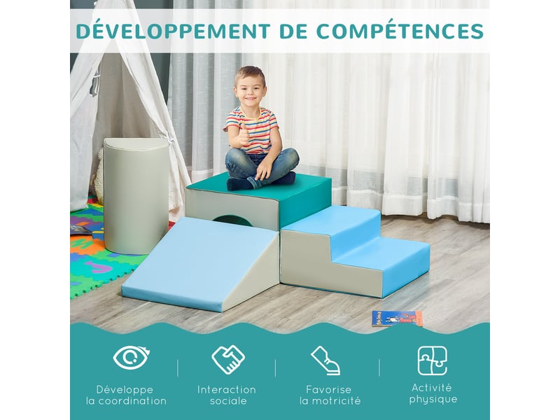 4pcs module motricité bébé parcours motricité bébé en mousse epe pour enfants d'âge préscolaire, multicolore - Conforama E