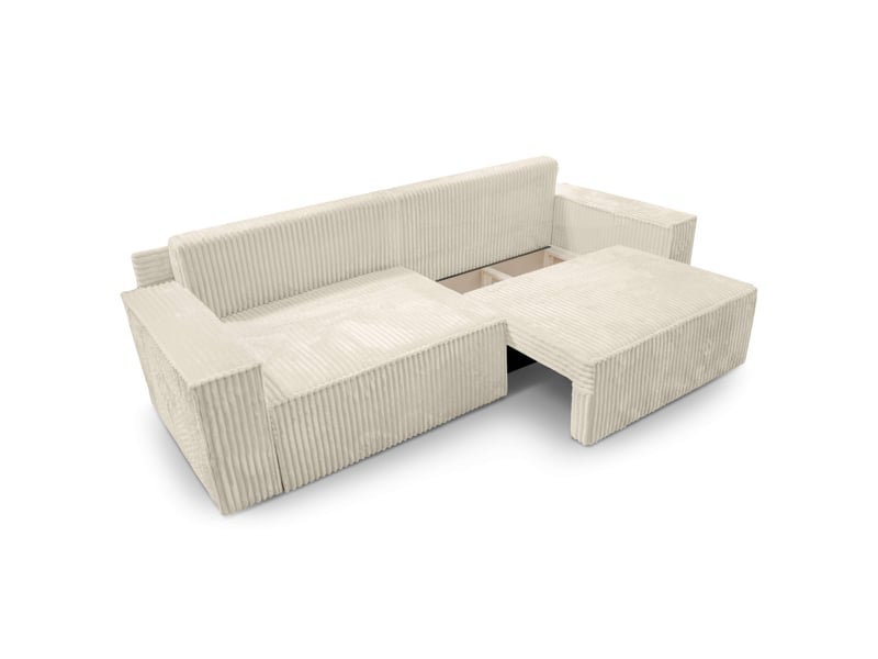  Farah - canapé droit assise profonde 3 places convertible en velours côtelé épais  - Conforama D