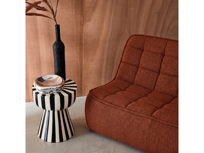 Chauffeuse bouclette texturée 2 places terracotta - boni  - Conforama E