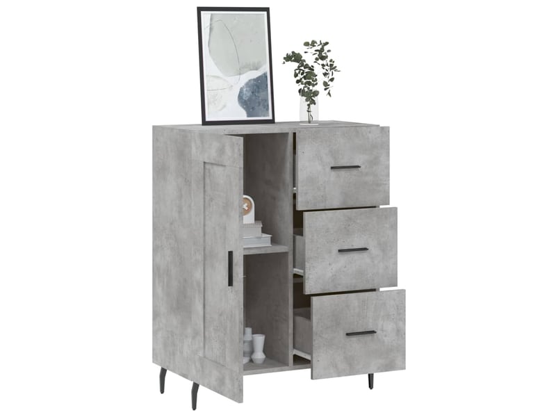  Buffet - bahut - meuble de rangement gris béton 69,5x34x90 cm bois d'ingénierie  - Conforama D