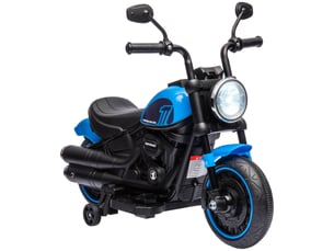 Moto électrique pour enfants, véhicule électrique pour enfants, avec phare, 3 kmh, bleu et noir