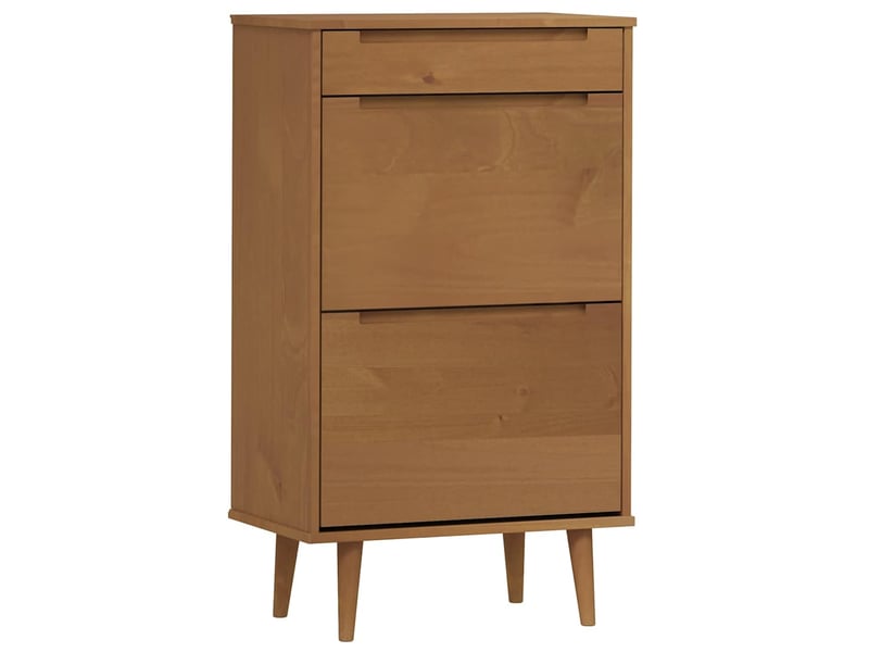  Meuble à chaussure, armoire à chaussures molde marron 59,5x35x103 cm bois de pin  - Conforama A