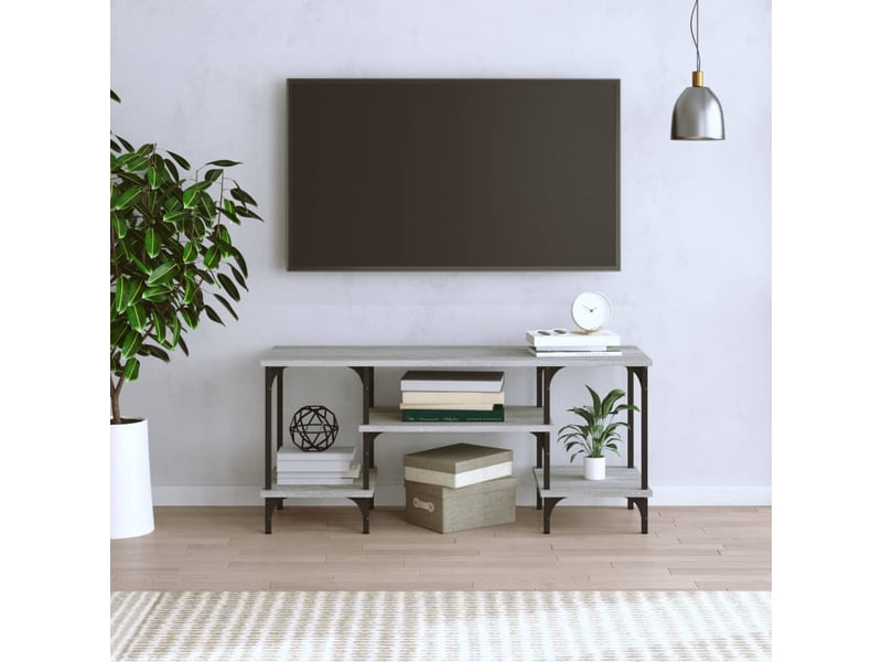  Meuble tv - banc tv - meuble de rangement sonoma gris 102x35x45,5 cm bois d'ingénierie  - Conforama C